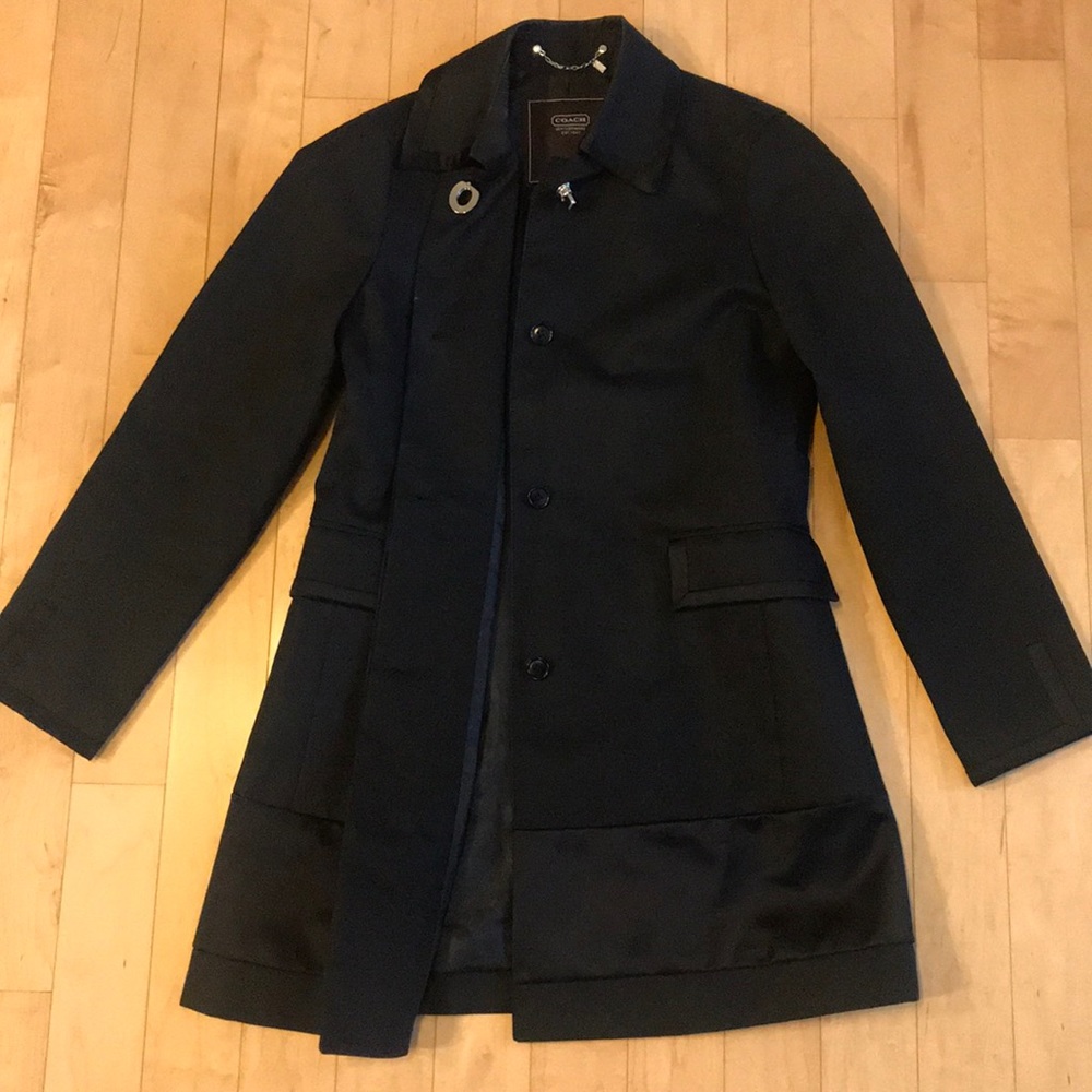 Coach Dress Coat w/ Silk Accents